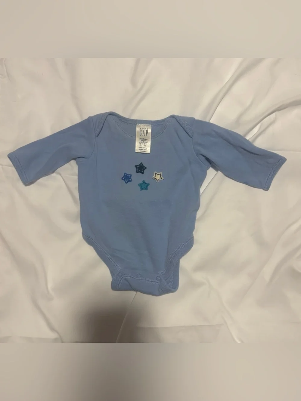 GAP Navy Star Print Romper and Light Blue Star Applique Bodysuit BUNDLE